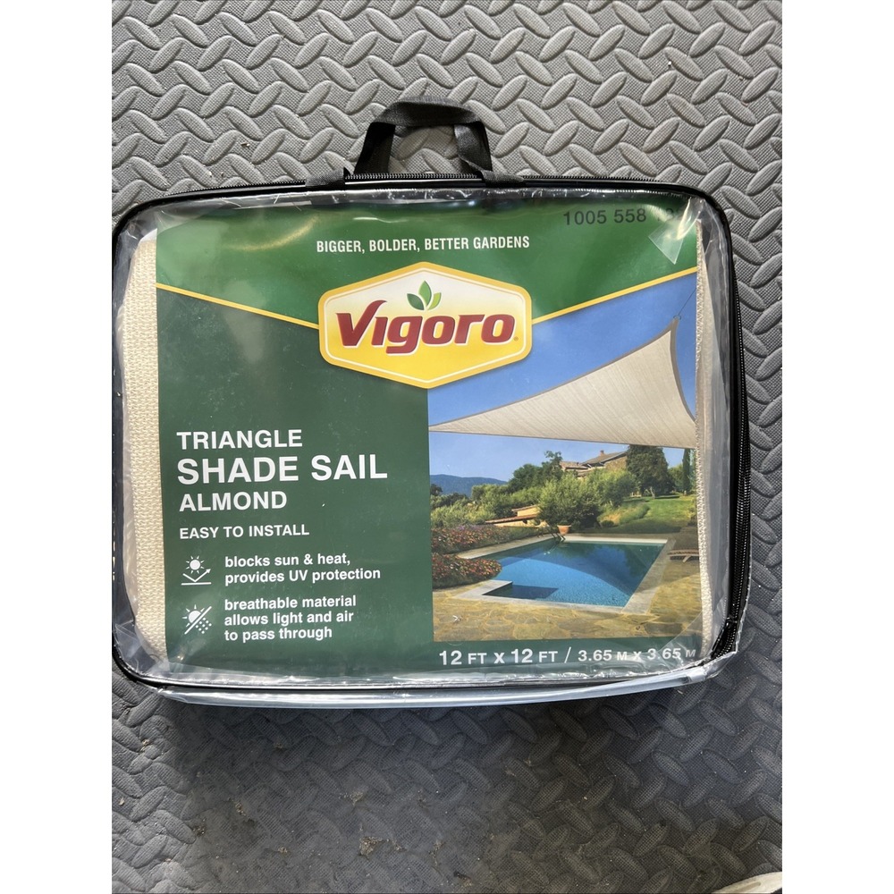 Vigoro 12‎ ft x 12 ft Almond Triangle Shade Sail